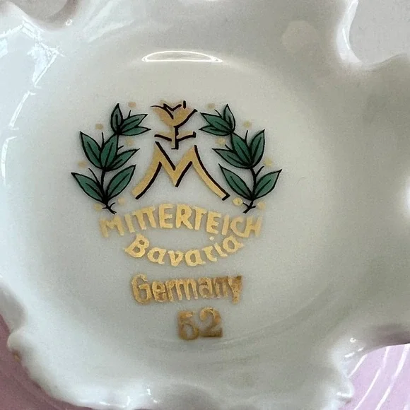Vtg Mitterteich Bavaria Germany Pink Floral Tea Cup Saucer Gold Trim Shabby Chic - Picture 16 of 16
